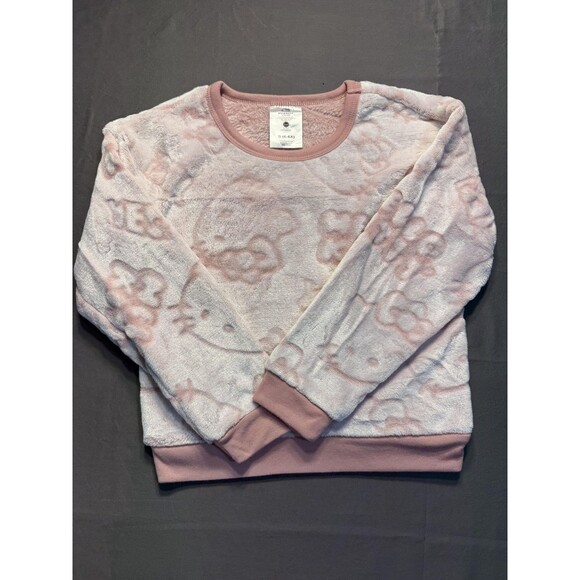 Hello Kitty Sweatshirt Girls Small 6 6X Pink Fuzzy Plush Pullover Top Cozy - Picture 2 of 7